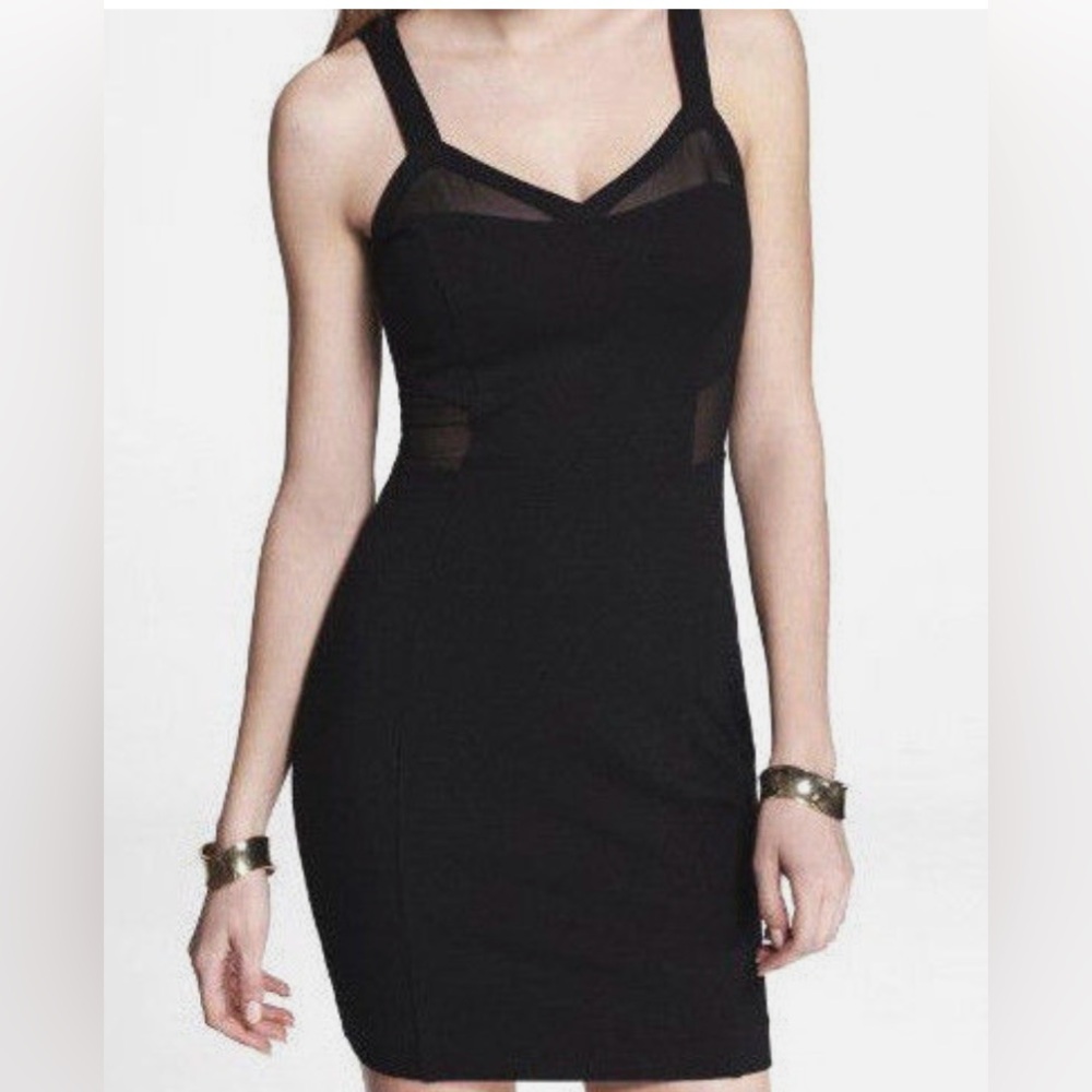 Express Black Mesh Detail dress